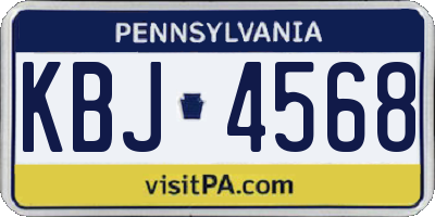 PA license plate KBJ4568