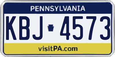 PA license plate KBJ4573