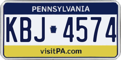 PA license plate KBJ4574