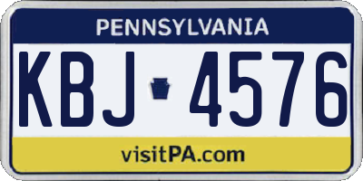 PA license plate KBJ4576