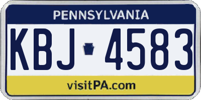 PA license plate KBJ4583