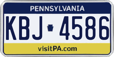 PA license plate KBJ4586
