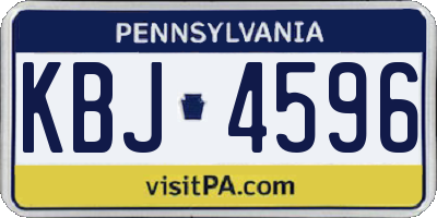 PA license plate KBJ4596