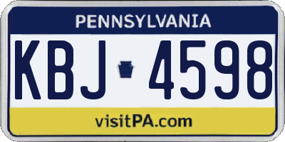 PA license plate KBJ4598