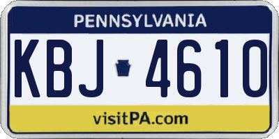 PA license plate KBJ4610