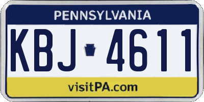 PA license plate KBJ4611