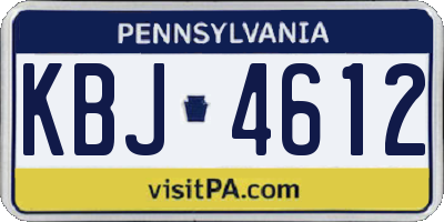 PA license plate KBJ4612