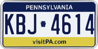PA license plate KBJ4614