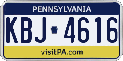 PA license plate KBJ4616