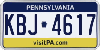 PA license plate KBJ4617