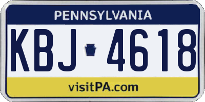 PA license plate KBJ4618
