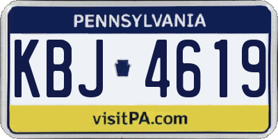 PA license plate KBJ4619