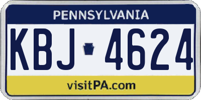 PA license plate KBJ4624