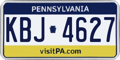 PA license plate KBJ4627
