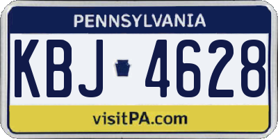 PA license plate KBJ4628
