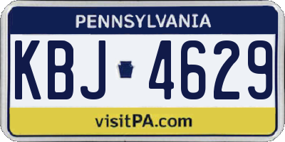 PA license plate KBJ4629