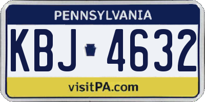 PA license plate KBJ4632