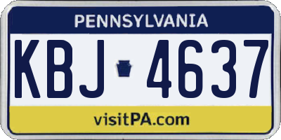PA license plate KBJ4637