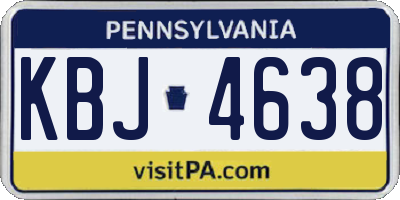 PA license plate KBJ4638