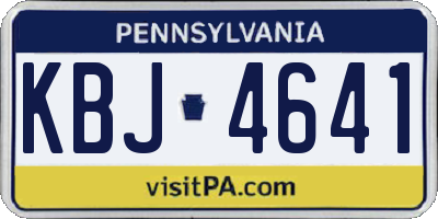 PA license plate KBJ4641