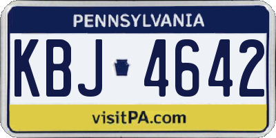 PA license plate KBJ4642