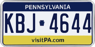 PA license plate KBJ4644