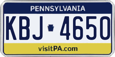 PA license plate KBJ4650