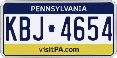 PA license plate KBJ4654