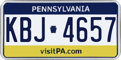 PA license plate KBJ4657