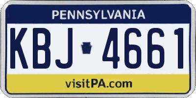 PA license plate KBJ4661