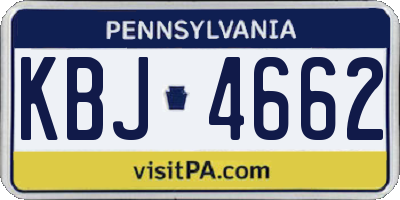 PA license plate KBJ4662