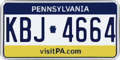 PA license plate KBJ4664