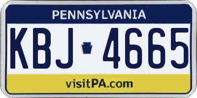 PA license plate KBJ4665