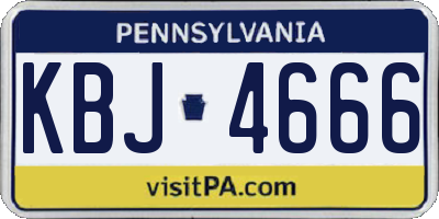 PA license plate KBJ4666