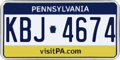 PA license plate KBJ4674