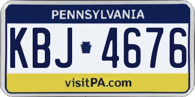 PA license plate KBJ4676