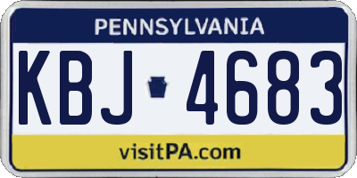 PA license plate KBJ4683
