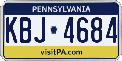 PA license plate KBJ4684