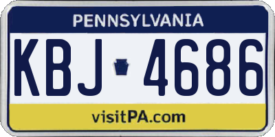 PA license plate KBJ4686