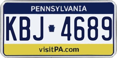 PA license plate KBJ4689