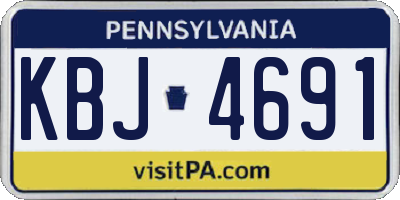 PA license plate KBJ4691