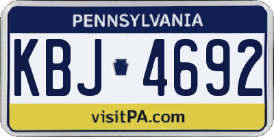 PA license plate KBJ4692