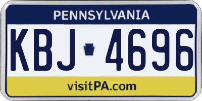 PA license plate KBJ4696