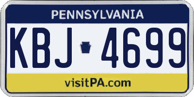 PA license plate KBJ4699