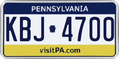 PA license plate KBJ4700
