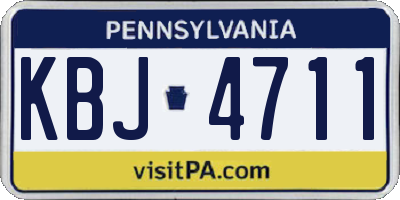 PA license plate KBJ4711