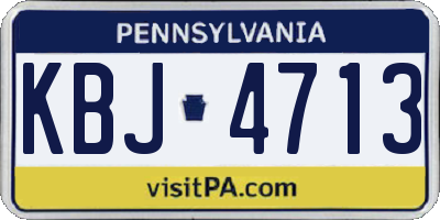 PA license plate KBJ4713