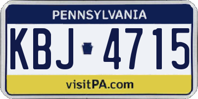 PA license plate KBJ4715