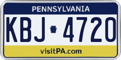 PA license plate KBJ4720