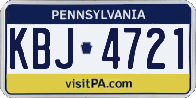 PA license plate KBJ4721
